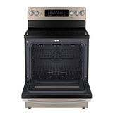 GE PROFILE 30" 5.0 cu. ft. True Convection Electric Range w/air fry - Slate