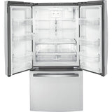 GE 33 in. W 18.6 cu. ft. French Door Refrigerator, Counter Depth, Fingerprint Resistant - Stainless Steel