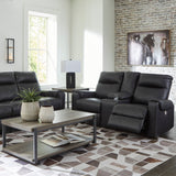 Axtellton - Carbon - Power Reclining Sofa/Loveseat with Console