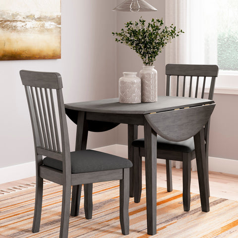Shullden Drop Leaf Table/2 Chairs - Gray