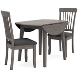 Shullden Drop Leaf Table/2 Chairs - Gray