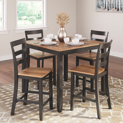 Gesthaven Counter Height Dining Table and 4 Barstools (Set of 5) - Natural/Brown