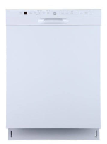 GE 24" Built-In Front Control Dishwasher with Stainless Steel Tall Tub - White