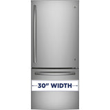 GE 30" 21 Cu. Ft. Bottom Freezer Refrigerator - Stainless Steel