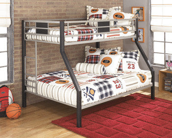 Dinsmore - Black/Gray - Twin/Full Bunk Bed Frame w/Ladder