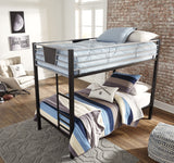 Dinsmore - Black/Grey - Twin/Twin Bunk Bed Frame