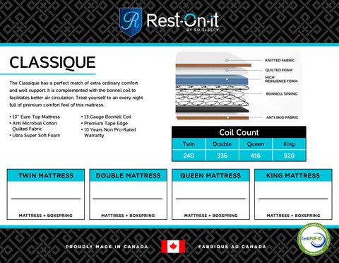 Restonit - Classique - Twin/Single Mattress