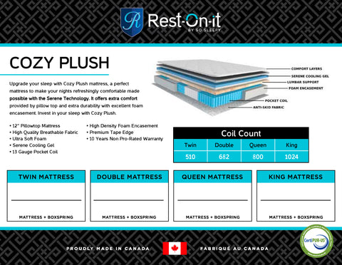 Restonit - Cozy Plush - Full/Double Mattress