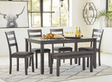 Bridson Table/4 Chairs/Bench - Grey
