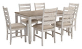Skempton Table/6 Chairs - White/Light Brown