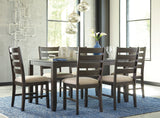Rokane Table/6 Chairs - Brown