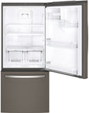 GE 30" 20.9 cu. ft. Bottom Mount Freezer Refrigerator with LED Lighting - Slate