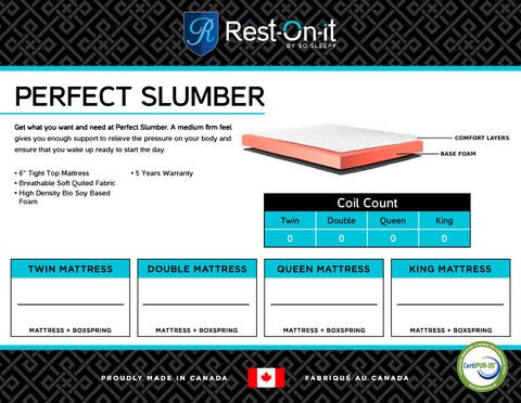 Restonit - Perfect Slumber High Density Foam - Full/Double Mattress