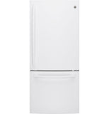 GE 30" 21 Cu. Ft. Bottom Freezer Refrigerator - White
