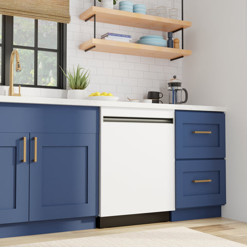 GE 24” Top Control Tall Tub SS Int Dishwasher with Auto Open Dry, 50 dB - White