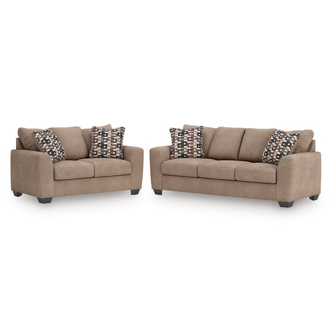 Triston-Peaks Sofa/Loveseat - Suede