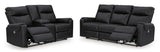 Axtellton - Carbon - Power Reclining Sofa/Loveseat with Console