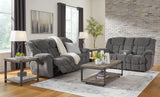 Foreside Reclining Sofa/Loveseat with Console - Charcoal