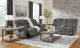 Foreside Reclining Sofa/Loveseat with Console - Charcoal