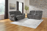 Foreside Reclining Sofa/Loveseat with Console - Charcoal