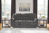 Foreside Reclining Sofa/Loveseat with Console - Charcoal