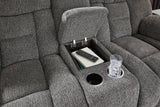 Foreside Reclining Sofa/Loveseat with Console - Charcoal