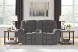 Foreside Reclining Sofa/Loveseat with Console - Charcoal