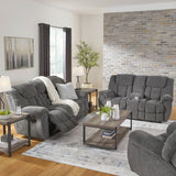 Foreside Reclining Sofa/Loveseat with Console - Charcoal