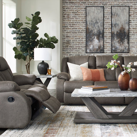 First Base - Gunmetal - Reclining Sofa/Loveseat