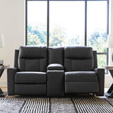 Mackmenville DBL Rec Loveseat w/Console - Carbon