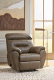 Elksworth Rocker Leather Look Recliner - Biscotti