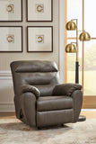Elksworth Rocker Leather Look Recliner - Ash
