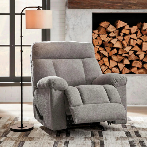 Hoyne Park Rocker Fabric Recliner - Smoke