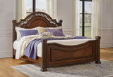 Lavinton King Poster Bed - Cherry Brown