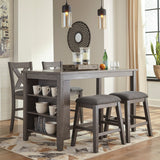 Caitbrook - Gray - Counter Height Dining Table/4 Stools