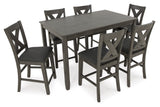 Caitbrook Counter Height Table/6 Chairs - Gray