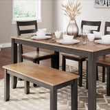 Gesthaven Dining Table with 4 Chairs and Bench (Set of 6) - Natural/Brown