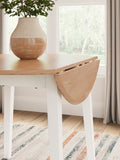 Gesthaven Round DRM Drop Leaf Table/2 Chairs - Natural/White