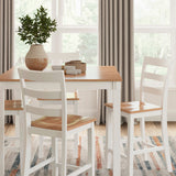 Gesthaven Counter Height Dining Table and 4 Barstools (Set of 5) - Natural/White