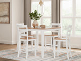 Gesthaven Counter Height Dining Table and 4 Barstools (Set of 5) - Natural/White