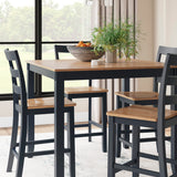 Gesthaven Counter Height Dining Table and 4 Barstools (Set of 5) - Natural/Blue