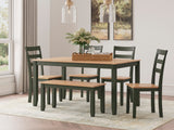 Gesthaven Dining Room Table Set - Natural/Green