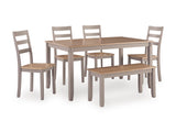 Harperfeld Dining Room Table Set - Natural/Gray