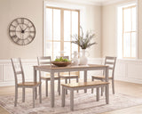 Harperfeld Dining Room Table Set - Natural/Gray