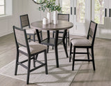 Corloda Counter Height Dining Table and 4 Barstools (Set of 5) - Black/Grey