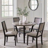 Corloda Dining Table and 4 Chairs (Set of 5) - Black/Grey