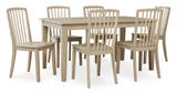 Gleanville - Light Brown - Dining Table/6 Chairs