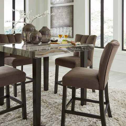 Jeshina Square DRM Counter Table/4 Stools - Dark Brown/Beige