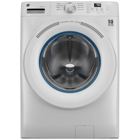 GE 28 inch width, 5.3 cu. ft. Front Load Washer - White