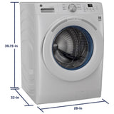 GE 28 inch width, 5.3 cu. ft. Front Load Washer - White